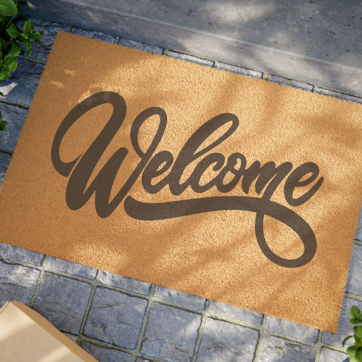 Welcome Doormat — Natural Coir Home Entry Mat with Script "Welcome"
