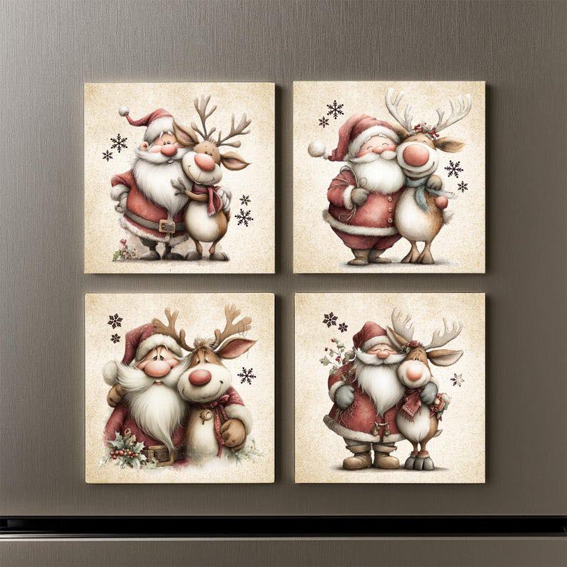 Santa Reindeer magnet