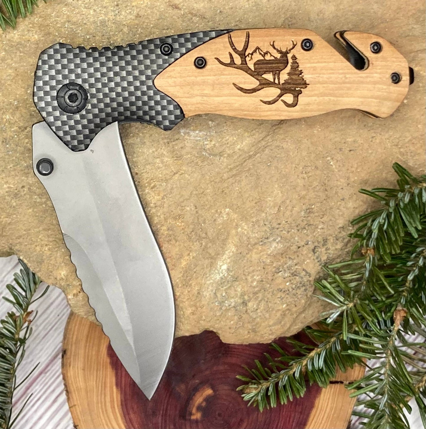 Deer on Antler #1 Knife