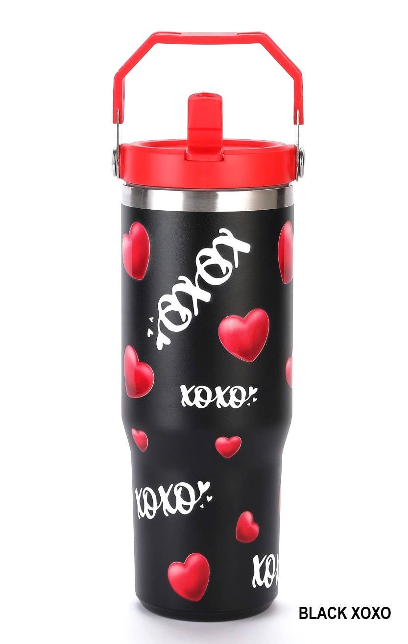 ..._ XOXO Heart tumbler 30 oz: BLACK XOXO-162952 / OS
