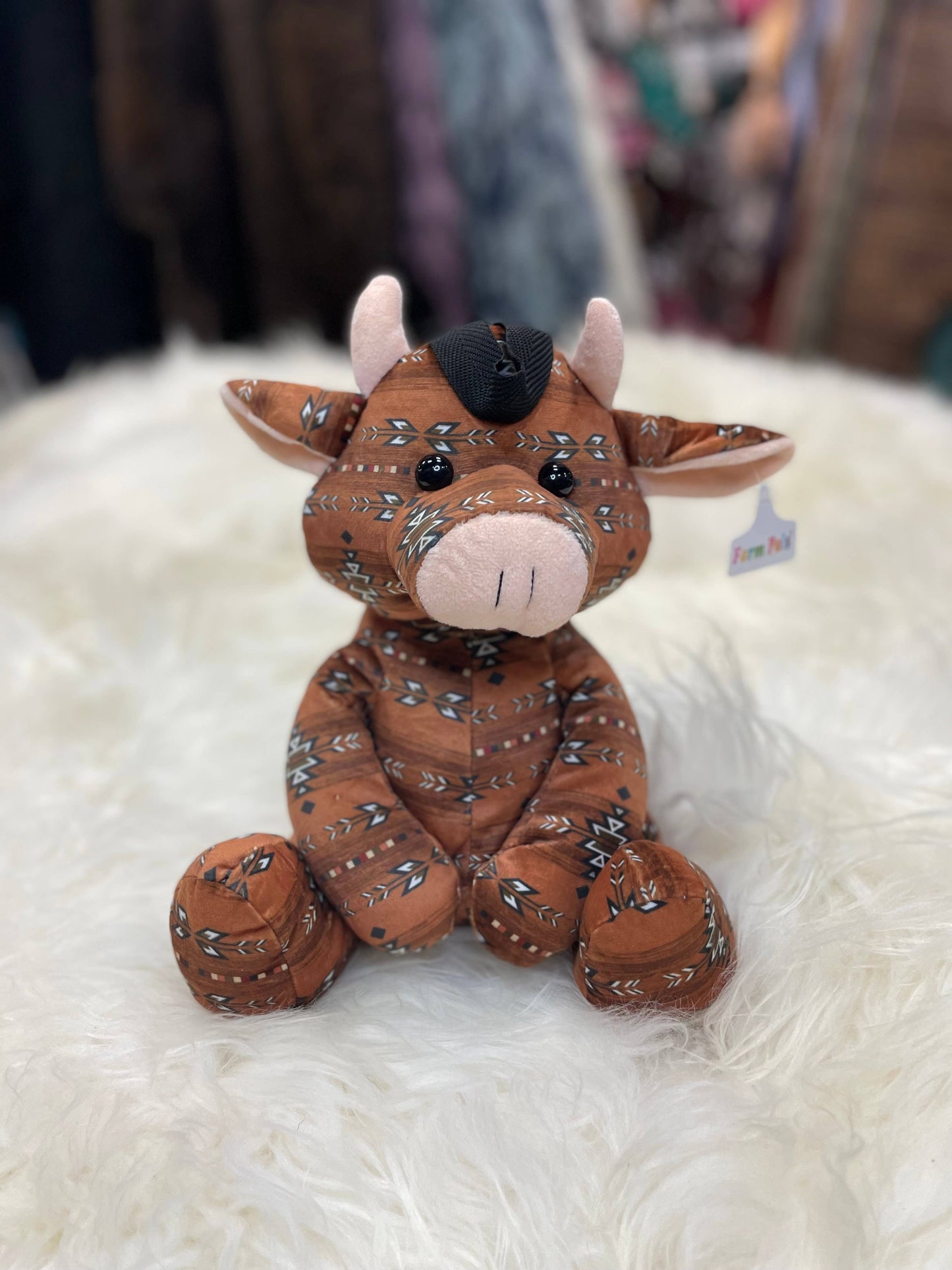 Cow Plush Backpack - Farm Pals : Conchos and cowprint