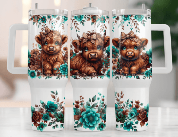 brown highland cow 40oz