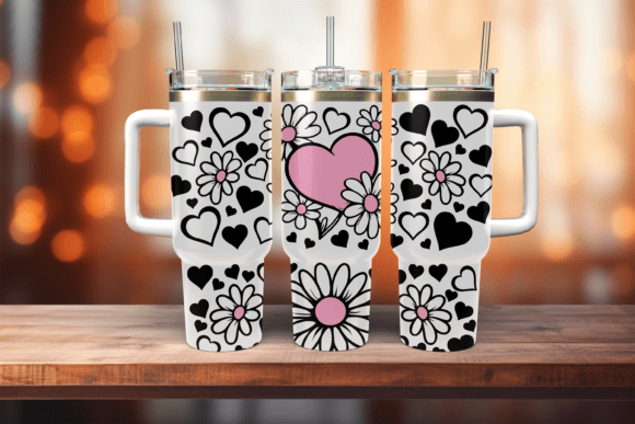 Daisy Hearts 40oz Tumbler