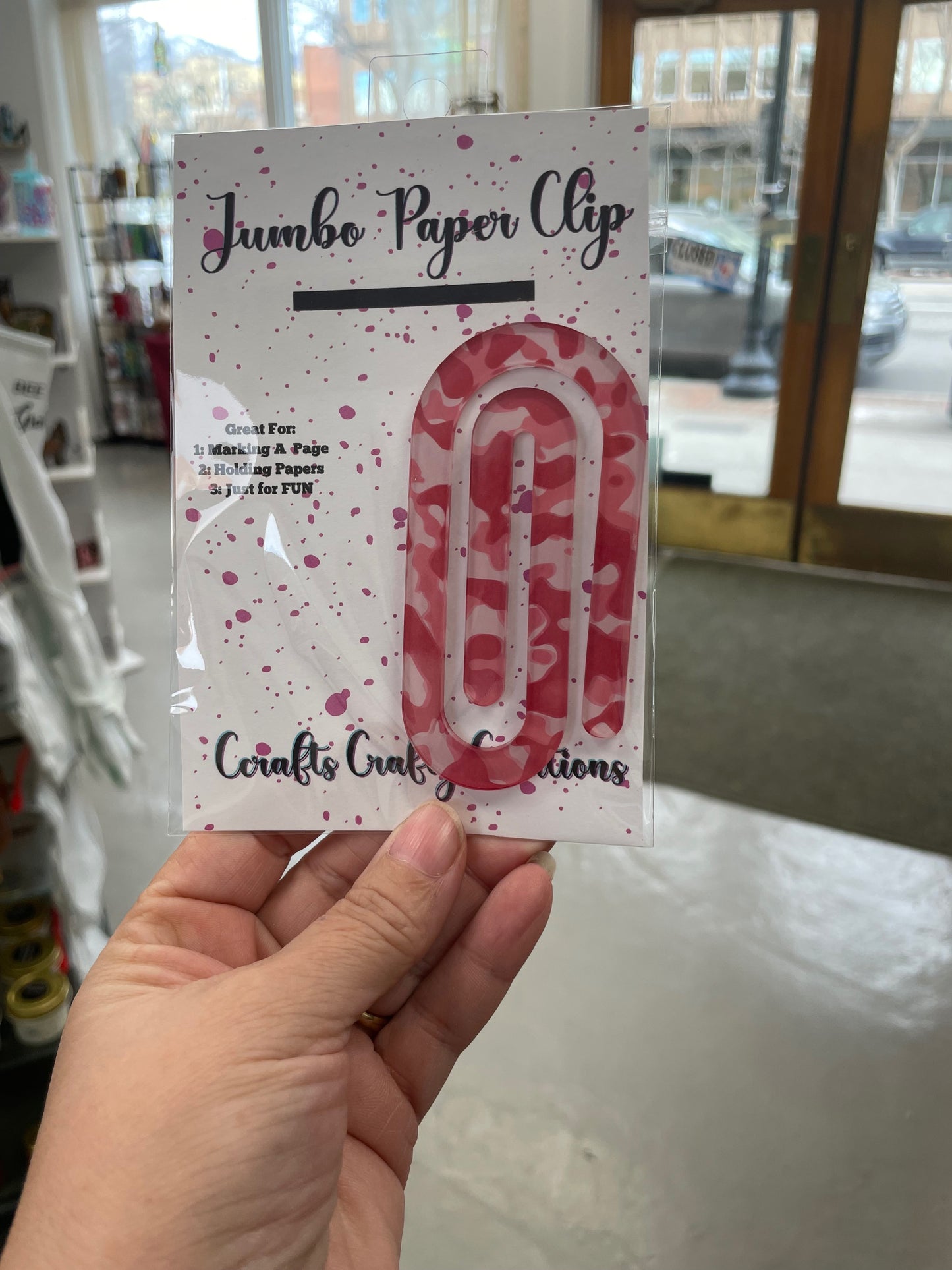 Pink Camo Jumbo Paperclip