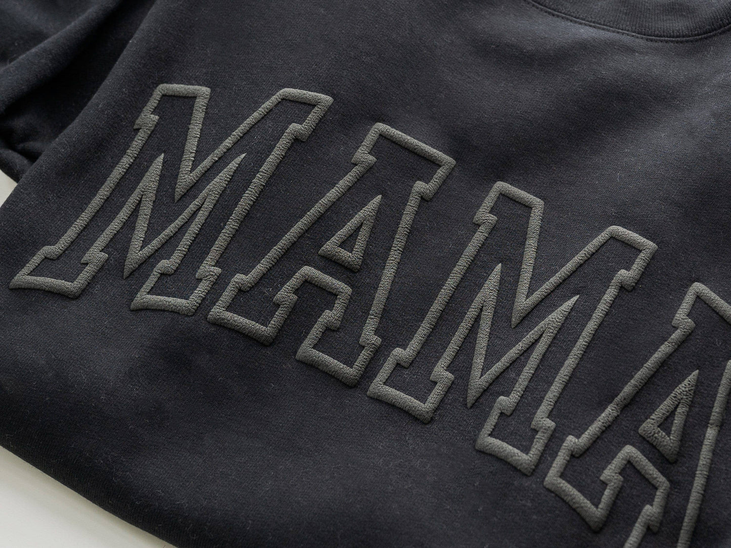 Black Embossed Mama Sweatshirt: Black / Medium