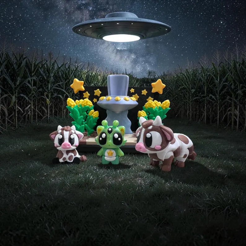 Alien and Cow Encounter