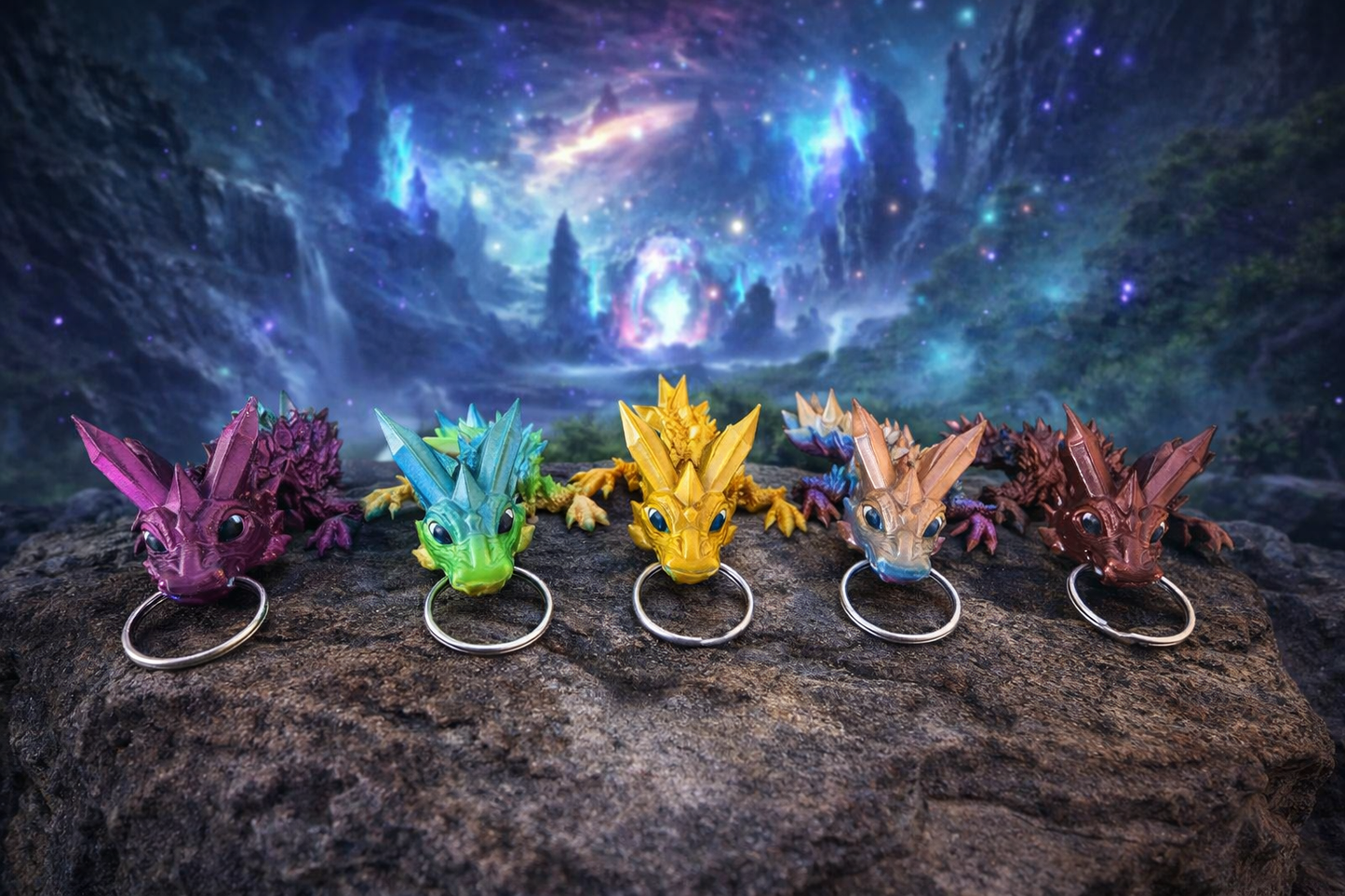 Crystal baby dragon keychains