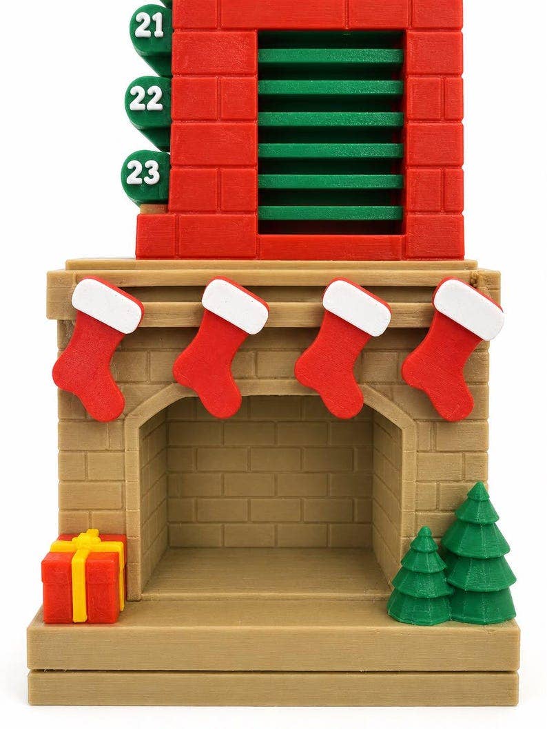 Santa Chimney Advent Calendar, 3D Printed Christmas Countdown