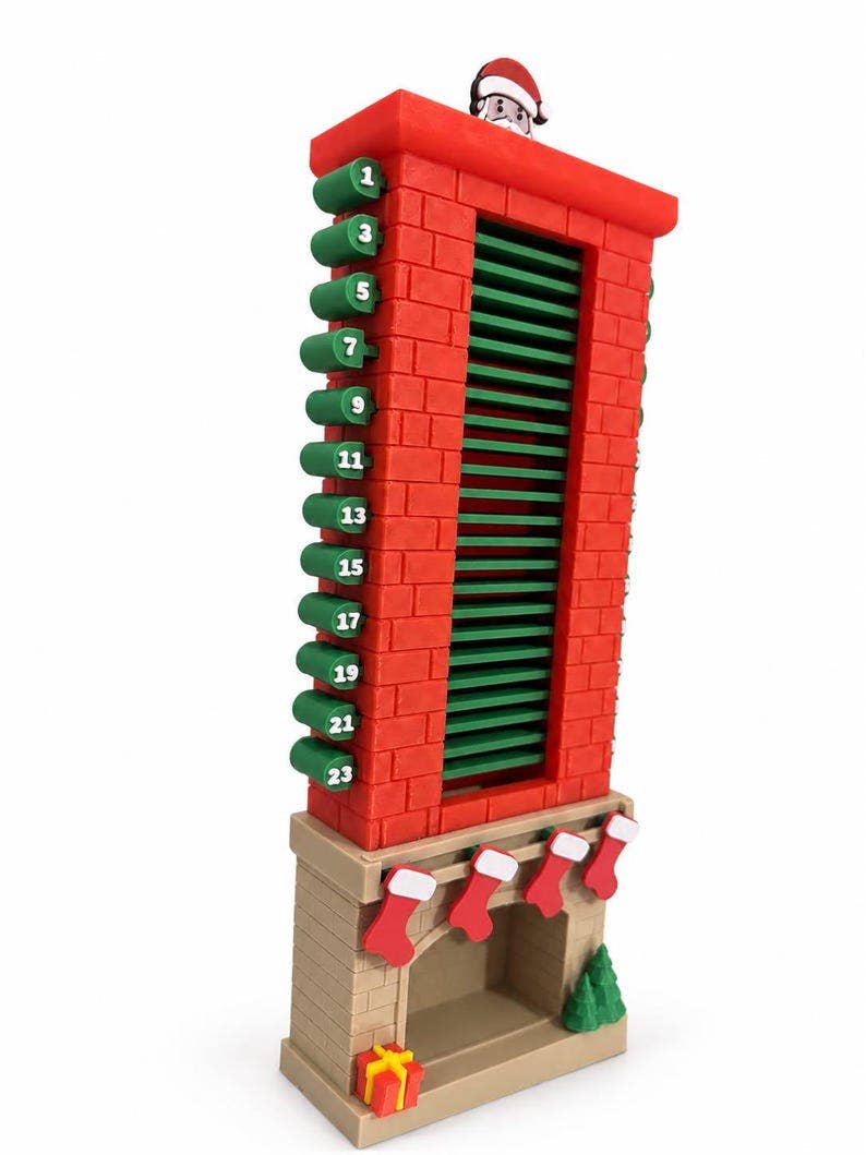 Santa Chimney Advent Calendar, 3D Printed Christmas Countdown