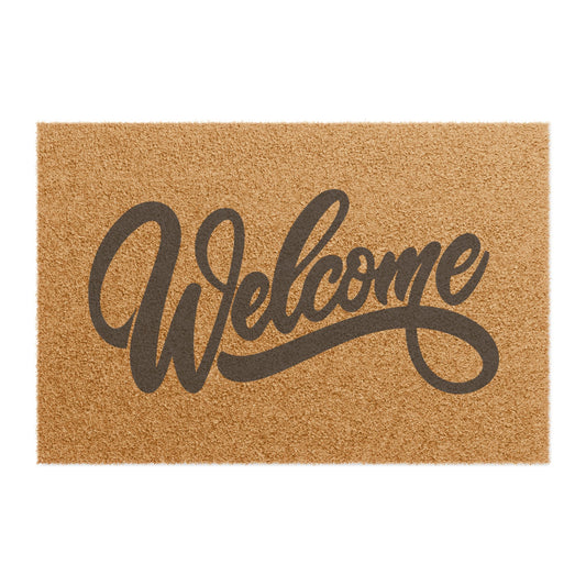 Welcome Doormat — Natural Coir Home Entry Mat with Script "Welcome"