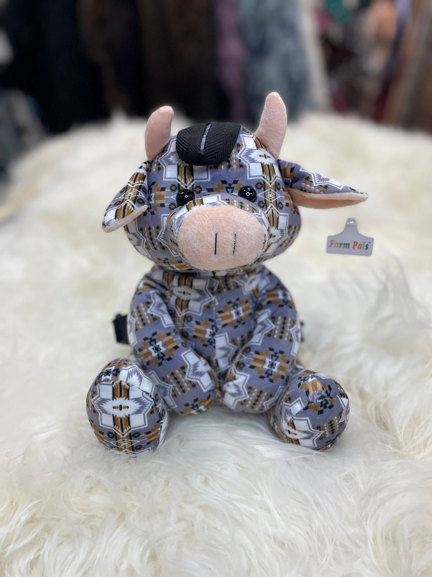 Cow Plush Backpack - Farm Pals  : Conchos and cowprint