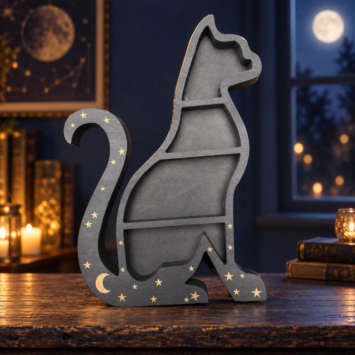 Halloween Black Cat Shelf Shelf Sitter