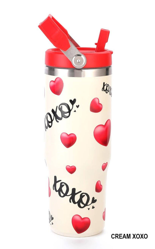 ..._ XOXO Heart tumbler 30 oz: CREAM XOXO-162953 / OS