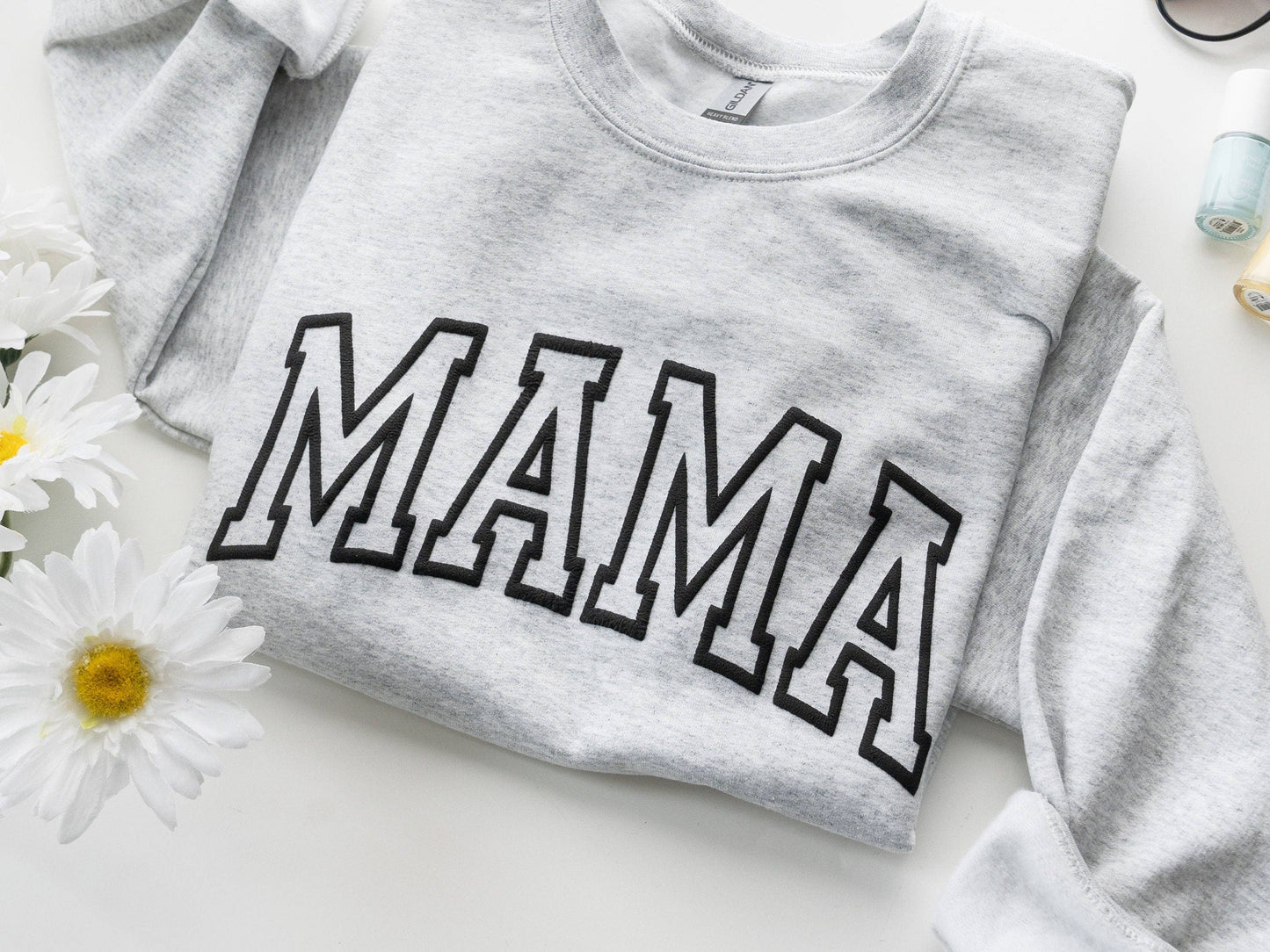 Gray Embossed Mama Sweatshirt: Light Gray / Medium
