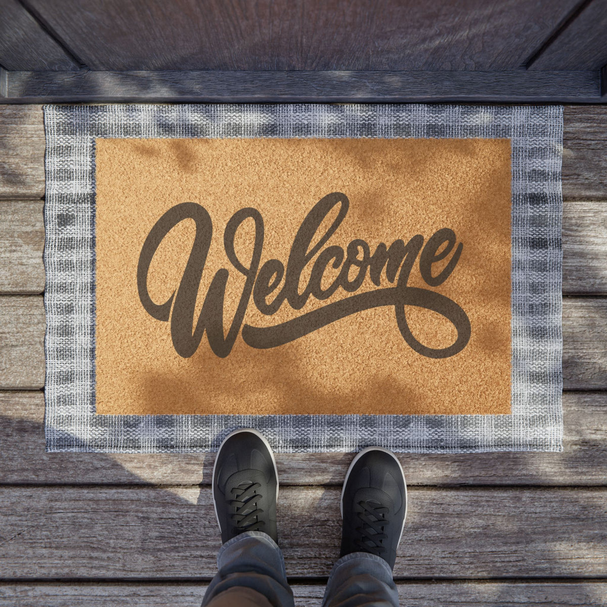 Welcome Doormat — Natural Coir Home Entry Mat with Script "Welcome"
