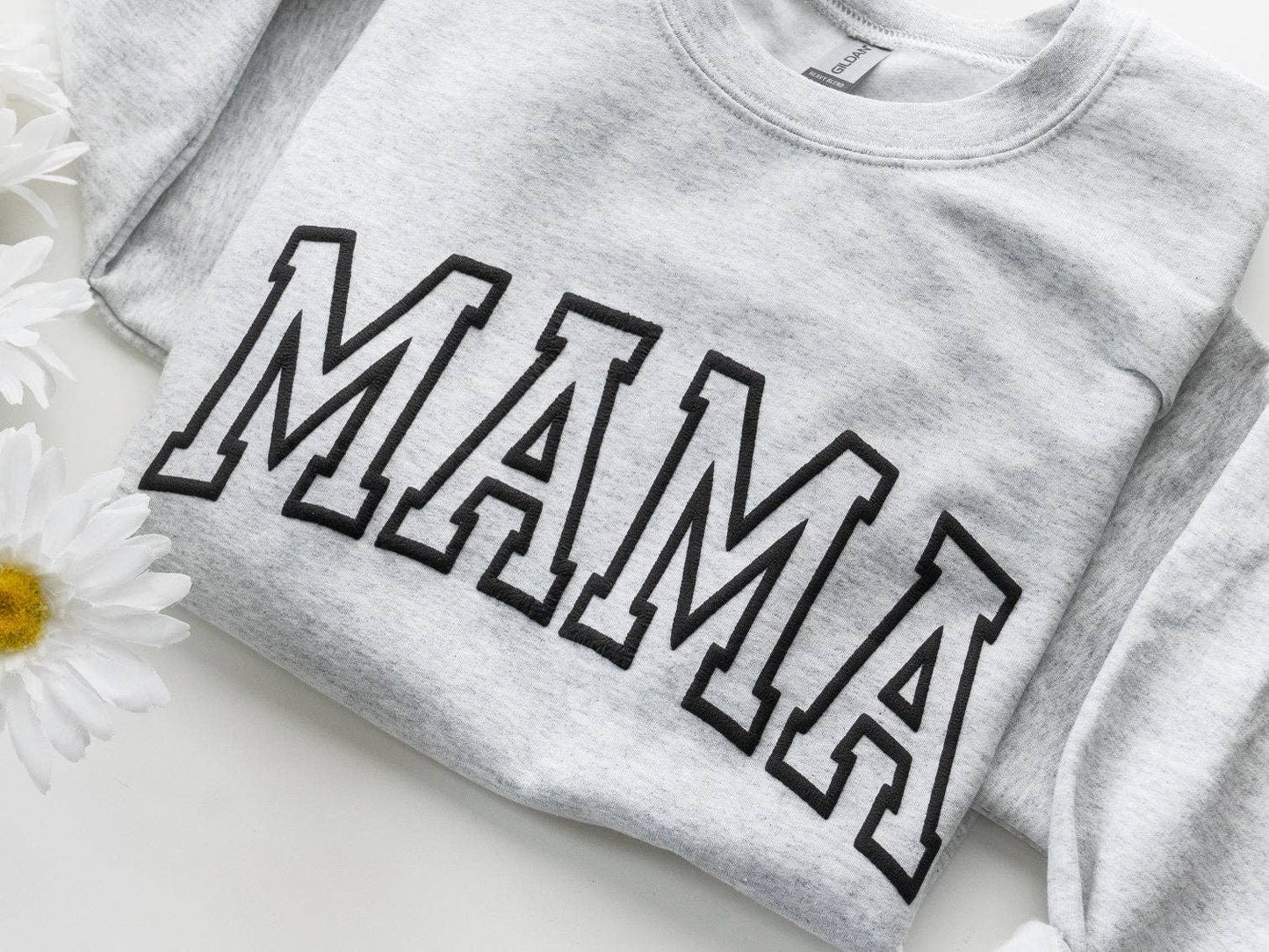 Gray Embossed Mama Sweatshirt: Light Gray / Medium