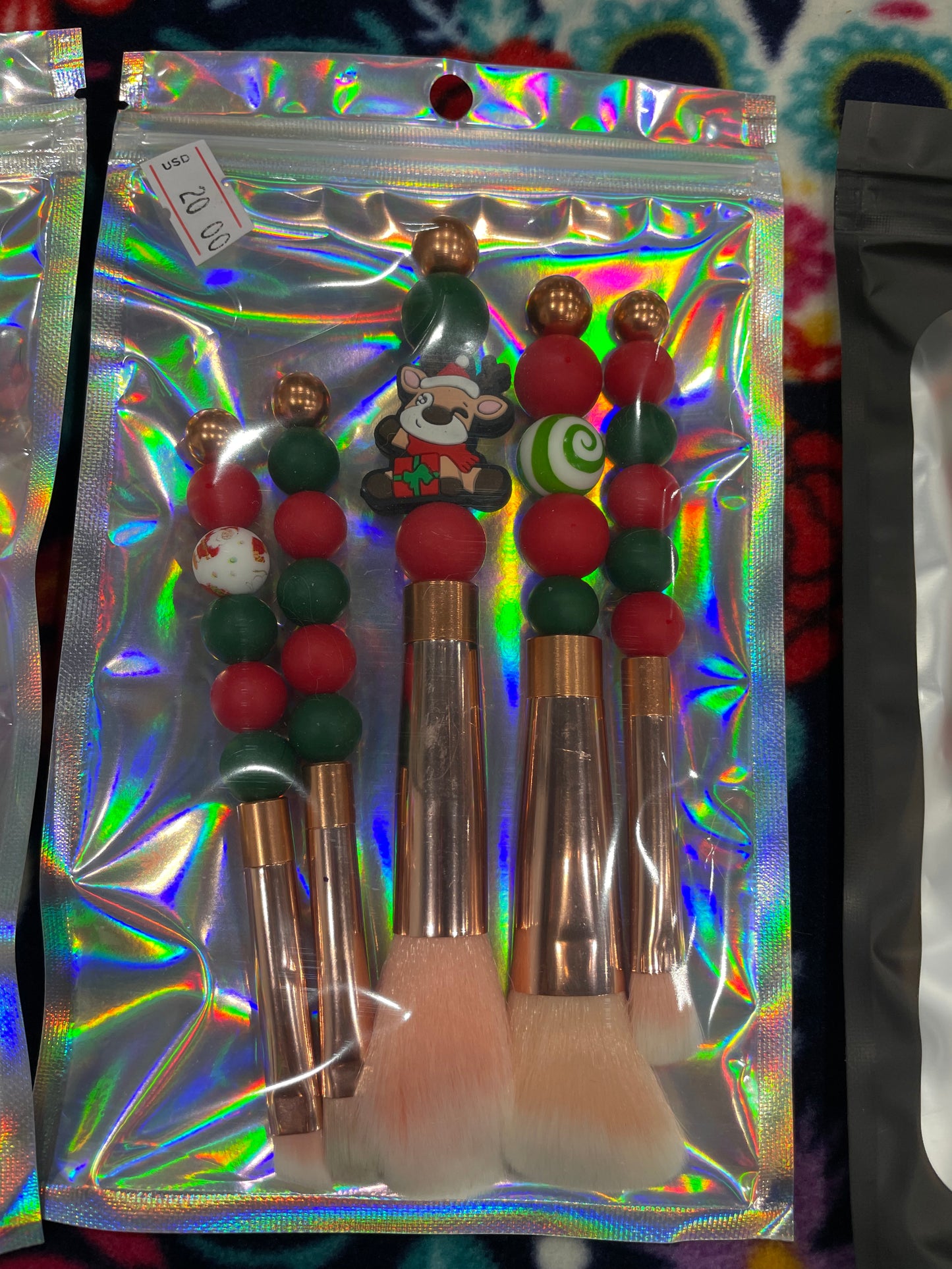 Beaded Makeup Brushes set