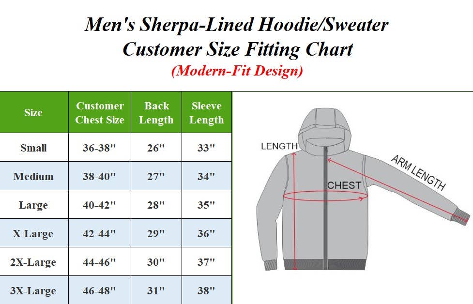 Men's Sherpa-Lined Full Zip Hoodie (Sizes, S to 3XL): Light Gray / 2XL