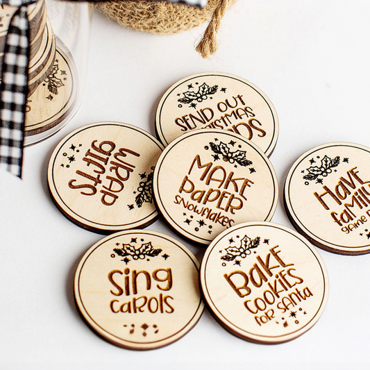 Christmas Activity Tokens – 20 Wooden Holiday Ideas