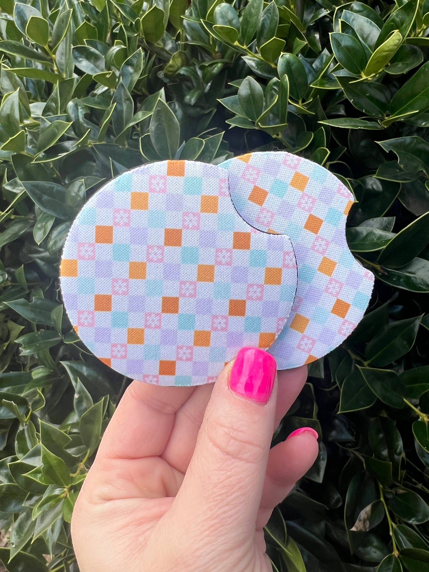 Car Coasters | Checkered Car Coasters |Set of 2 Car Coasters
