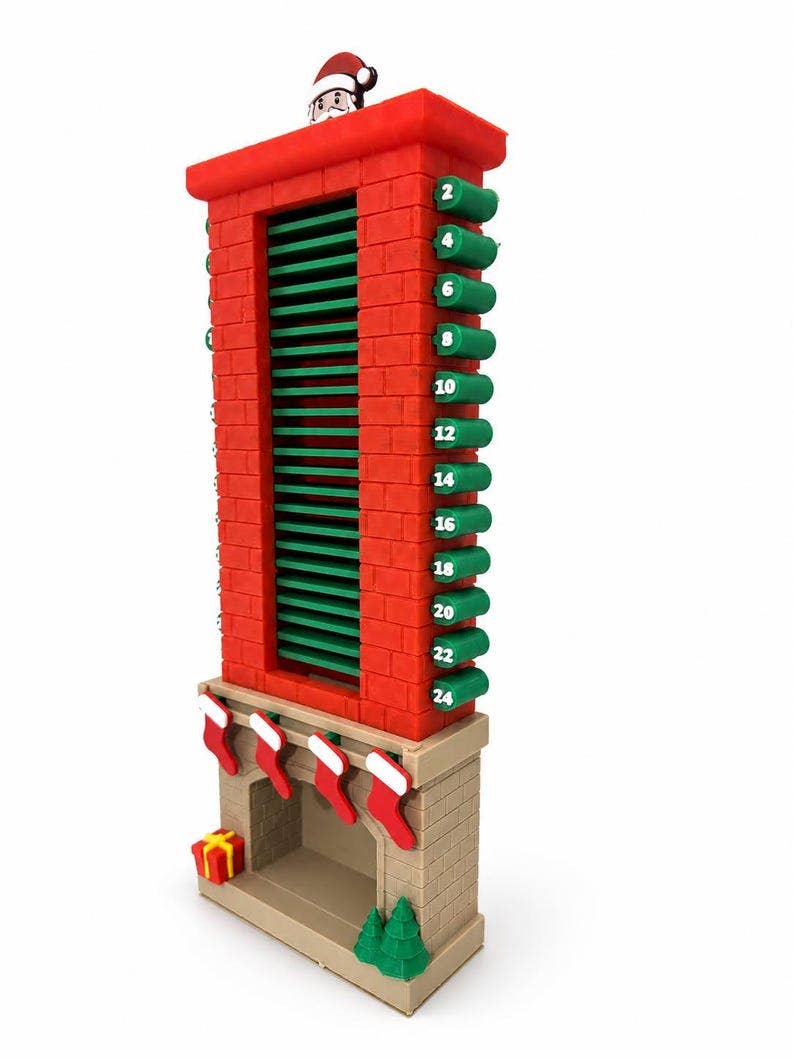 Santa Chimney Advent Calendar, 3D Printed Christmas Countdown