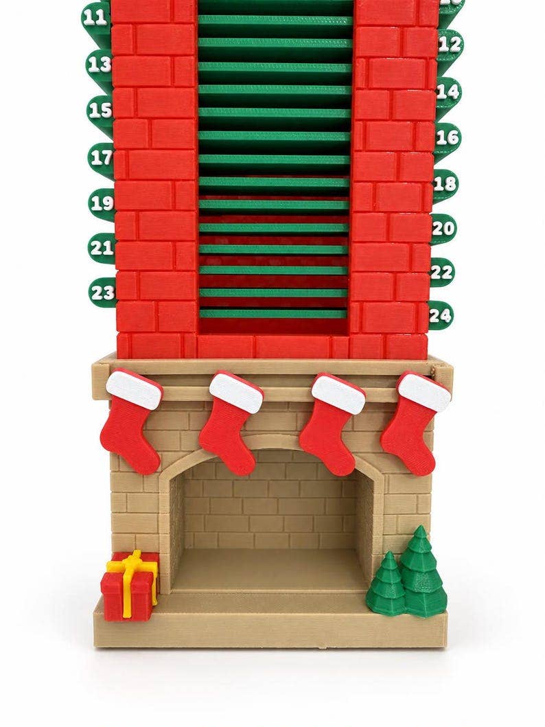 Santa Chimney Advent Calendar, 3D Printed Christmas Countdown