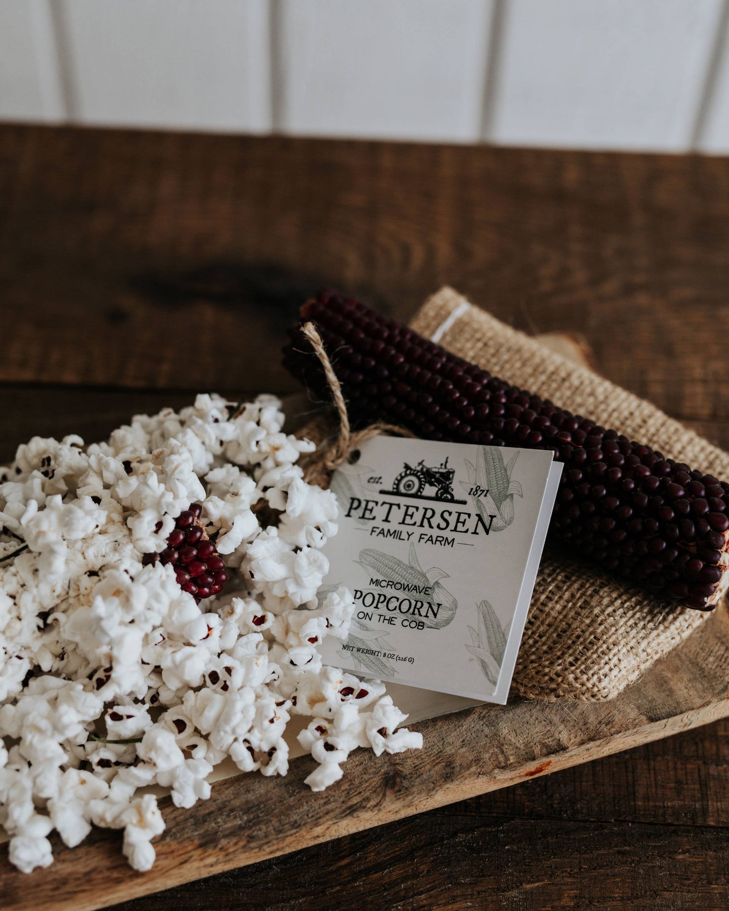 Microwave Popcorn on the Cob  - Hand-Harvested & Burlap