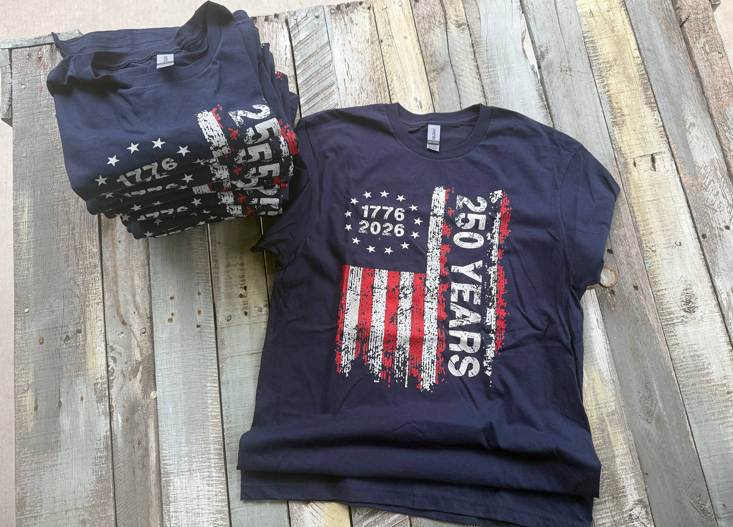 250 America Birthday, 1776-2026 American Flag T-Shirt, : Medium