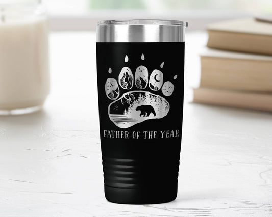 Father of the Year Laser Engraved Tumbler - 20 oz Stainless