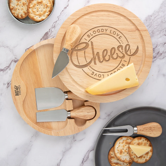 Cheese Board Set 'I Bloody Love Cheese' - Cheese Lover Gift
