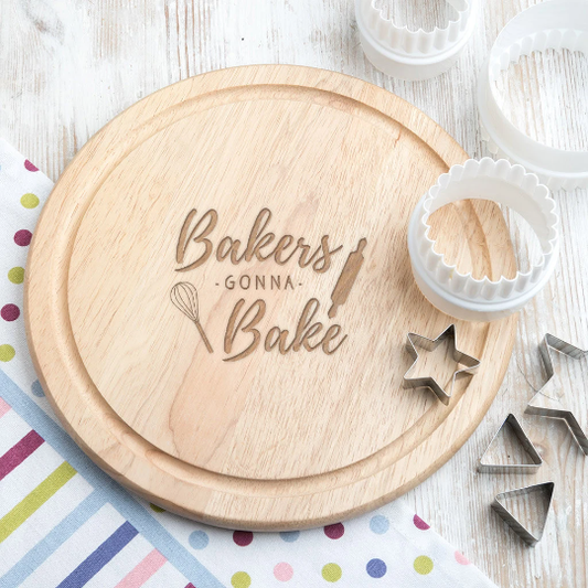 Bakers Gonna Bake Round Chopping Board - Kitchen Décor